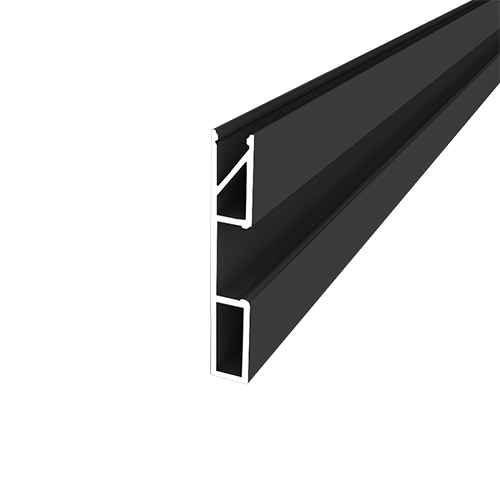 Плінтус алюмінієвий 2500×9,8×60мм RAL9005 Чорний матовий